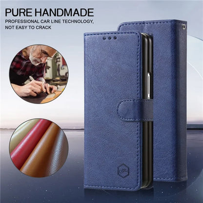 For Samsung Galaxy Z Fold5 5G Case Solid Color Protective Cover PU Leather Wallet Phone Case