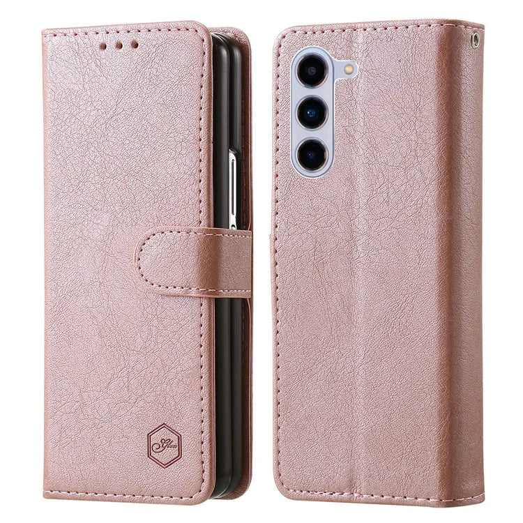 For Samsung Galaxy Z Fold5 5G Case Solid Color Protective Cover PU Leather Wallet Phone Case