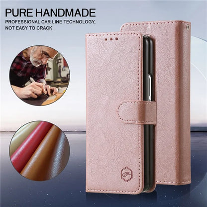For Samsung Galaxy Z Fold5 5G Case Solid Color Protective Cover PU Leather Wallet Phone Case