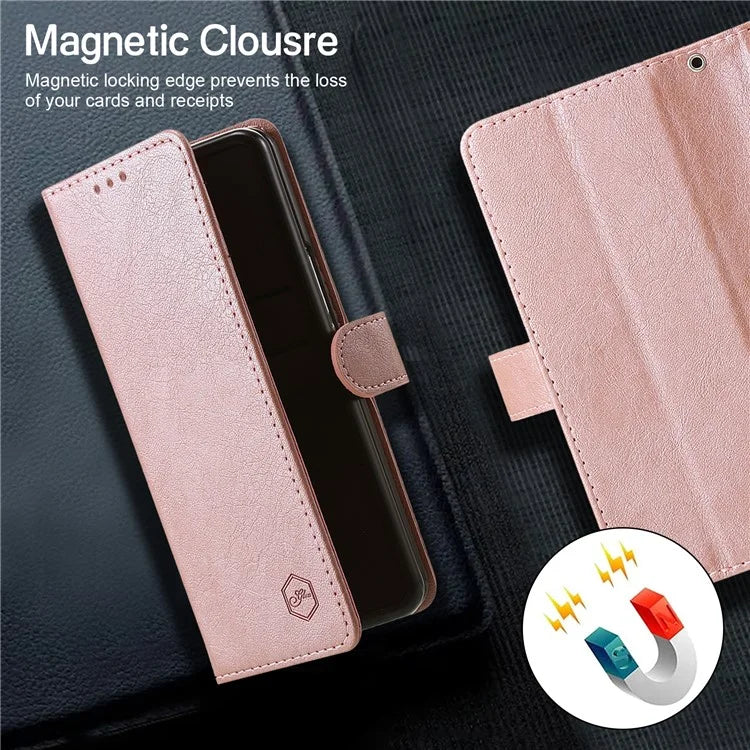 For Samsung Galaxy Z Fold5 5G Case Solid Color Protective Cover PU Leather Wallet Phone Case