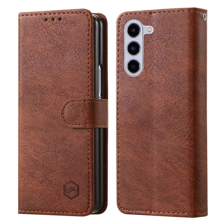 For Samsung Galaxy Z Fold5 5G Case Solid Color Protective Cover PU Leather Wallet Phone Case