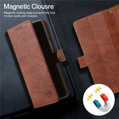 For Samsung Galaxy Z Fold5 5G Case Solid Color Protective Cover PU Leather Wallet Phone Case