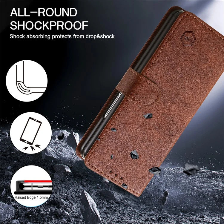 For Samsung Galaxy Z Fold5 5G Case Solid Color Protective Cover PU Leather Wallet Phone Case