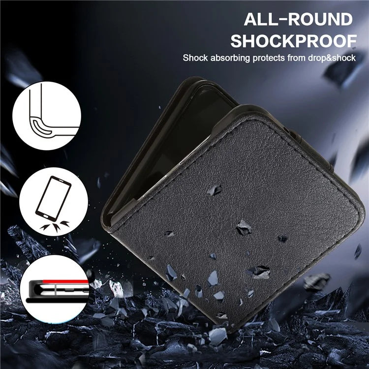 For Samsung Galaxy Z Flip4 5G Shockproof Case Solid Color Anti-Drop PU+PC Phone Cover