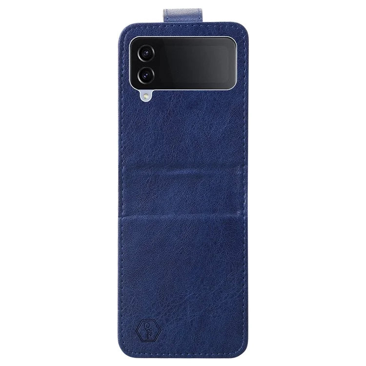 For Samsung Galaxy Z Flip4 5G Shockproof Case Solid Color Anti-Drop PU+PC Phone Cover