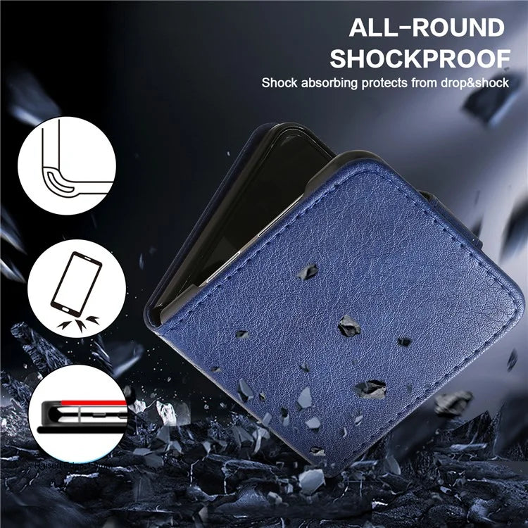 For Samsung Galaxy Z Flip4 5G Shockproof Case Solid Color Anti-Drop PU+PC Phone Cover