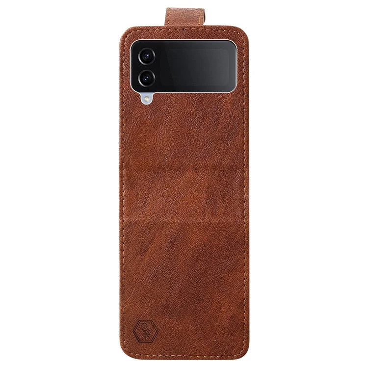 For Samsung Galaxy Z Flip4 5G Shockproof Case Solid Color Anti-Drop PU+PC Phone Cover