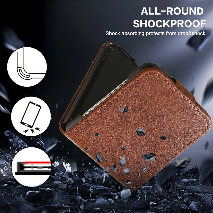 For Samsung Galaxy Z Flip4 5G Shockproof Case Solid Color Anti-Drop PU+PC Phone Cover