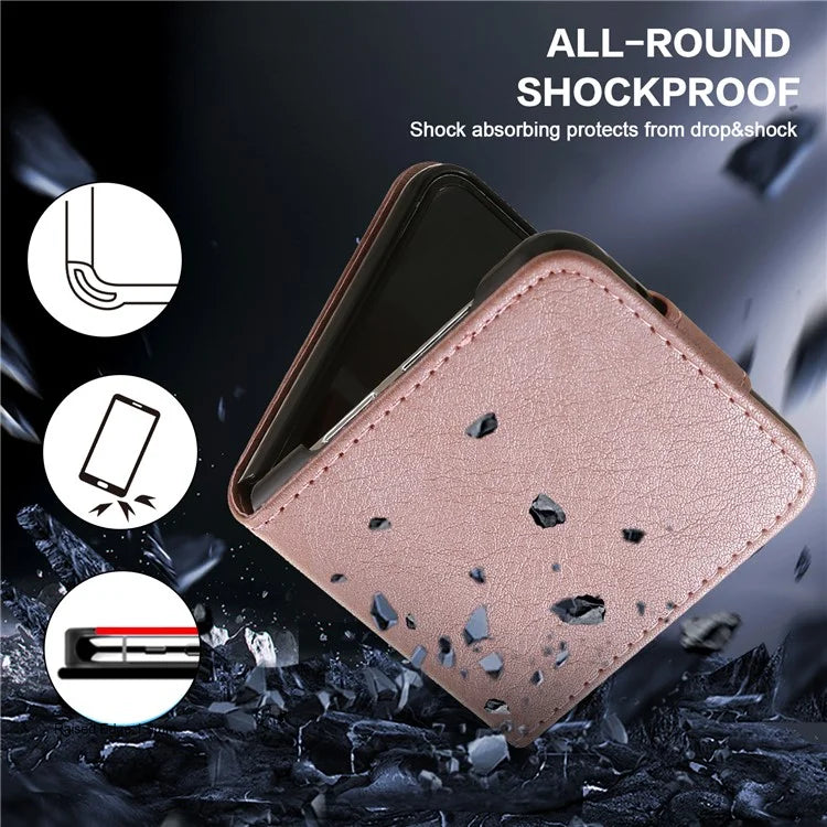 For Samsung Galaxy Z Flip4 5G Shockproof Case Solid Color Anti-Drop PU+PC Phone Cover