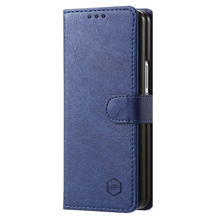 For Samsung Galaxy Z Fold4 5G Case PU Leather Shockproof Case Solid Color Wallet Phone Cover