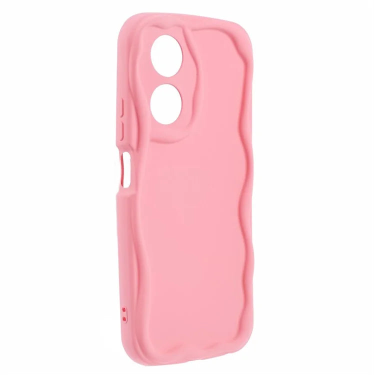 For Oppo A58 4G Case Candy Color Wavy Edge Rubberized TPU Phone Back Cover