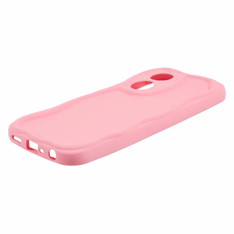 For Oppo A58 4G Case Candy Color Wavy Edge Rubberized TPU Phone Back Cover
