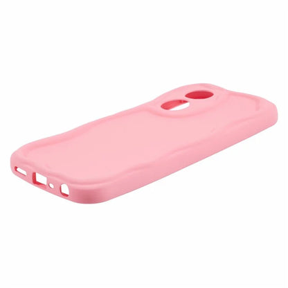 For Oppo A58 4G Case Candy Color Wavy Edge Rubberized TPU Phone Back Cover