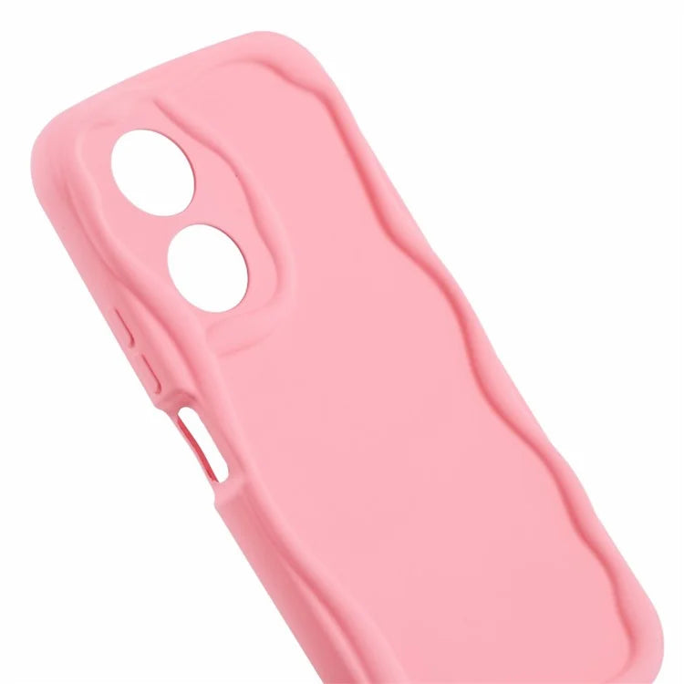 For Oppo A58 4G Case Candy Color Wavy Edge Rubberized TPU Phone Back Cover