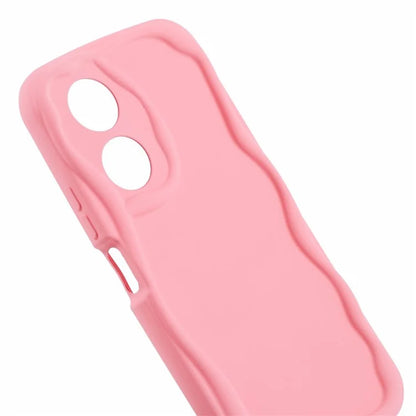 For Oppo A58 4G Case Candy Color Wavy Edge Rubberized TPU Phone Back Cover