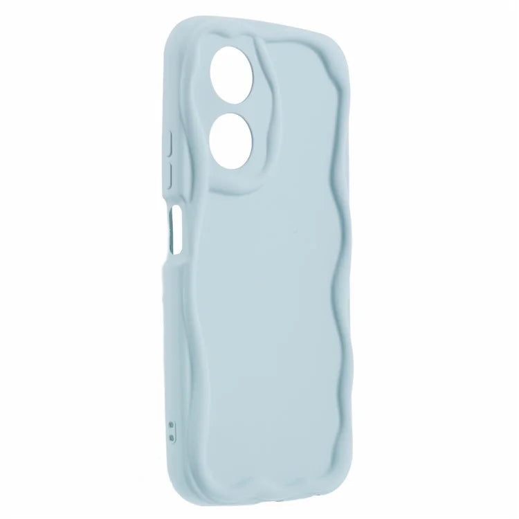 For Oppo A58 4G Case Candy Color Wavy Edge Rubberized TPU Phone Back Cover