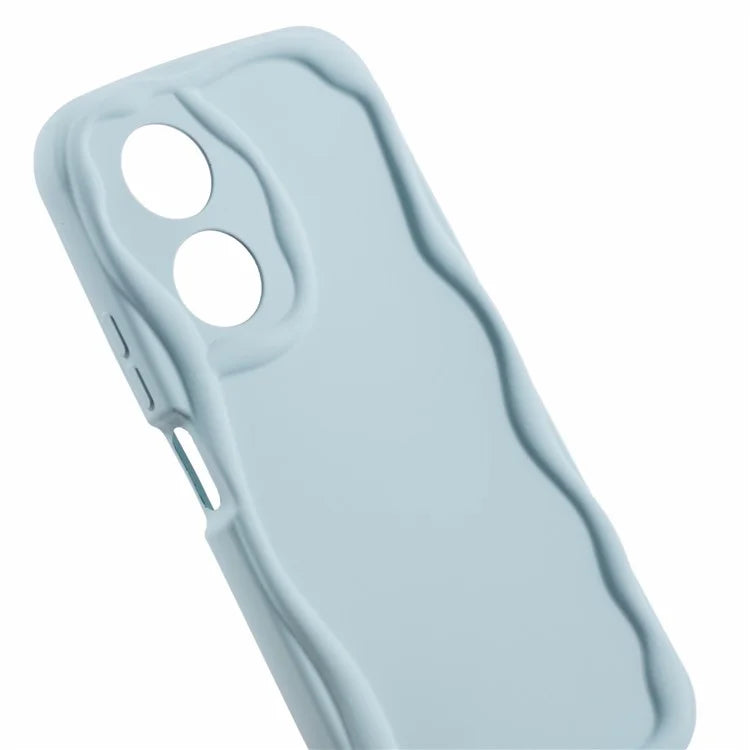 For Oppo A58 4G Case Candy Color Wavy Edge Rubberized TPU Phone Back Cover