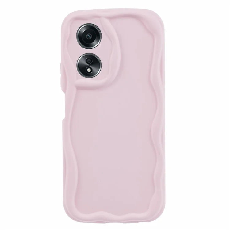 For Oppo A58 4G Case Candy Color Wavy Edge Rubberized TPU Phone Back Cover