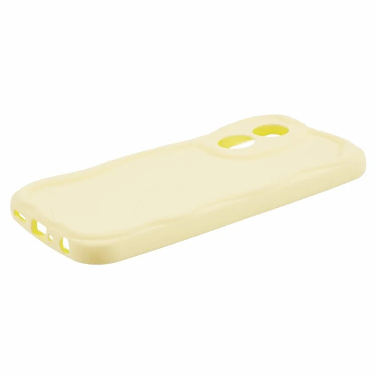 For Oppo A58 4G Case Candy Color Wavy Edge Rubberized TPU Phone Back Cover