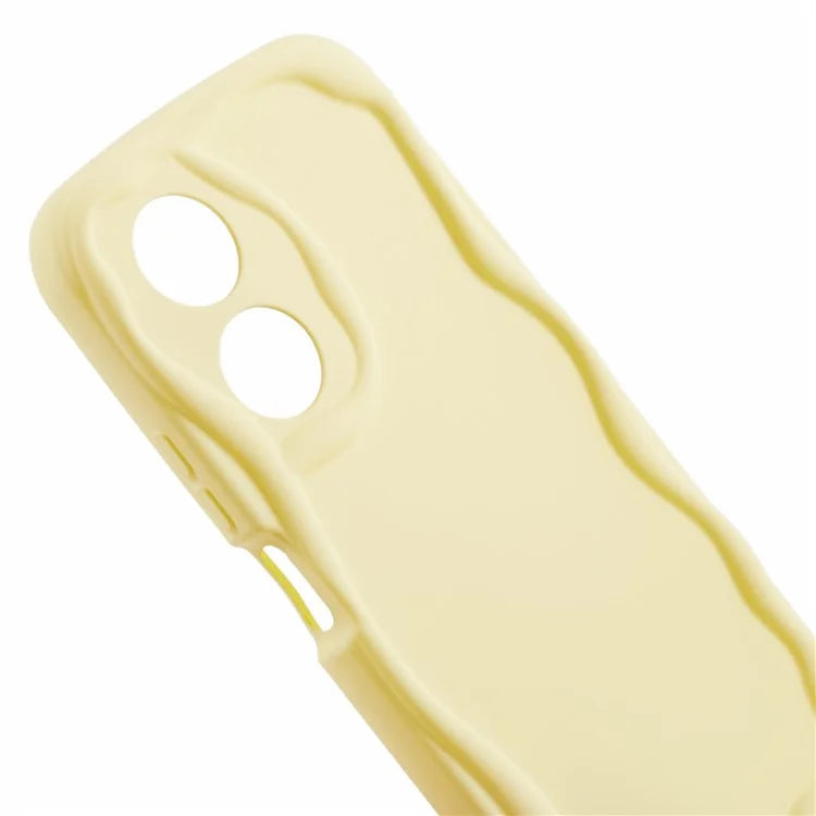 For Oppo A58 4G Case Candy Color Wavy Edge Rubberized TPU Phone Back Cover
