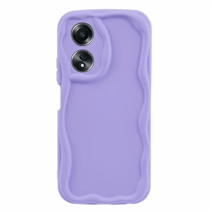 For Oppo A58 4G Case Candy Color Wavy Edge Rubberized TPU Phone Back Cover