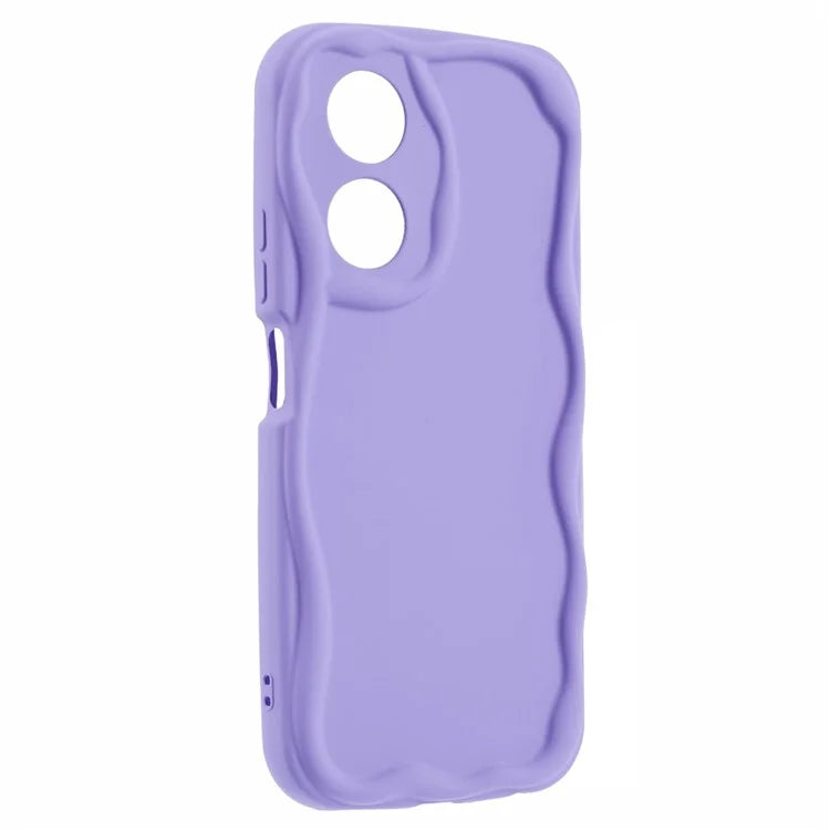 For Oppo A58 4G Case Candy Color Wavy Edge Rubberized TPU Phone Back Cover