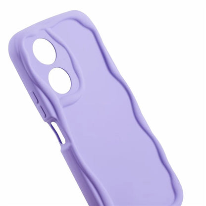 For Oppo A58 4G Case Candy Color Wavy Edge Rubberized TPU Phone Back Cover