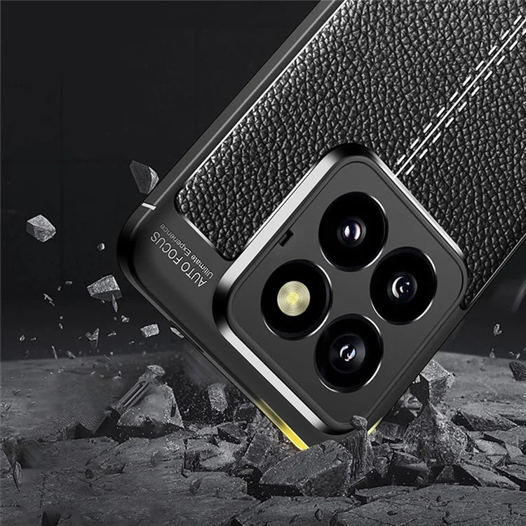 For Xiaomi 14 Pro TPU Case Litchi Texture Protective Cellphone Cover