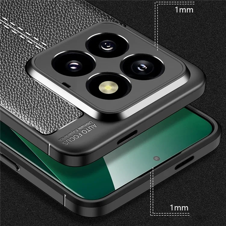 For Xiaomi 14 Pro TPU Case Litchi Texture Protective Cellphone Cover