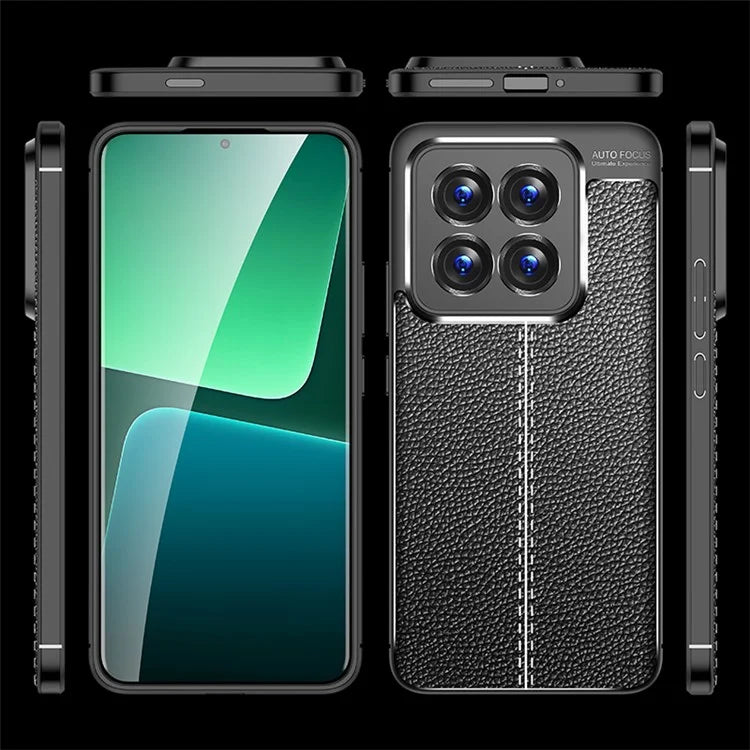 For Xiaomi 14 Pro TPU Case Litchi Texture Protective Cellphone Cover