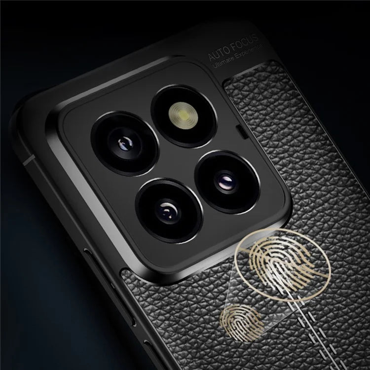 For Xiaomi 14 Pro TPU Case Litchi Texture Protective Cellphone Cover