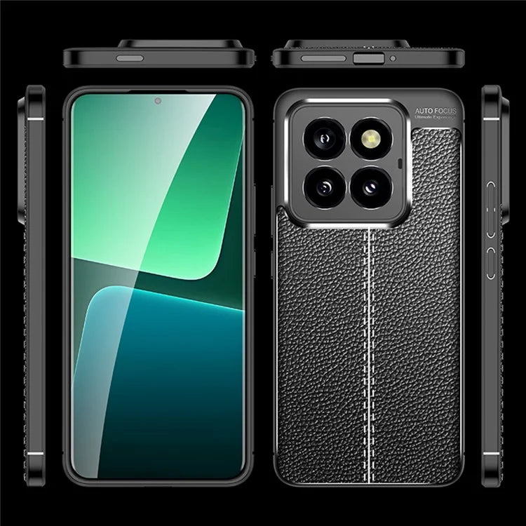 For Xiaomi 14 Pro TPU Case Litchi Texture Protective Cellphone Cover
