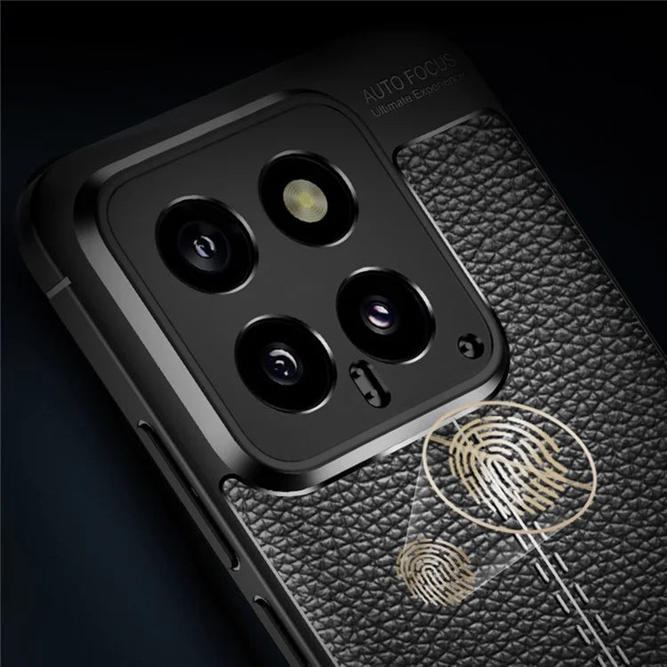 For Xiaomi 14 Case Litchi Texture Flexible TPU Smartphone Back Cover