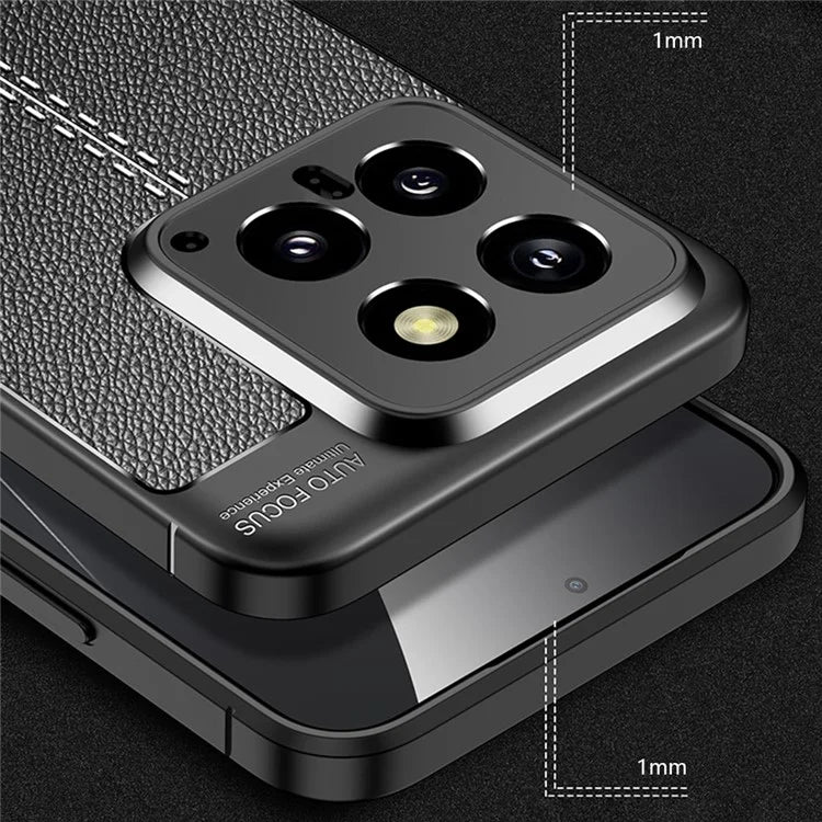 For Xiaomi 14 Case Litchi Texture Flexible TPU Smartphone Back Cover