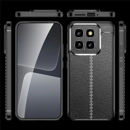 For Xiaomi 14 Case Litchi Texture Flexible TPU Smartphone Back Cover