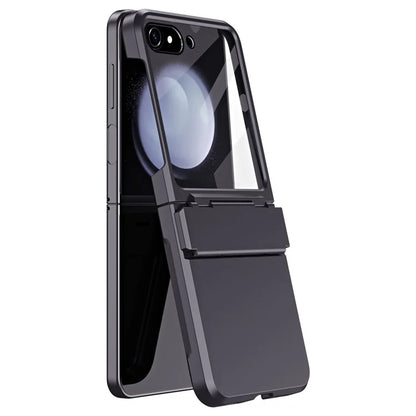 For Samsung Galaxy Z Flip5 5G Case Rubberized PC Hinge Protection Phone Cover with Rear Screen Protector