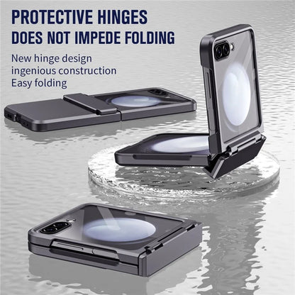 For Samsung Galaxy Z Flip5 5G Case Rubberized PC Hinge Protection Phone Cover with Rear Screen Protector