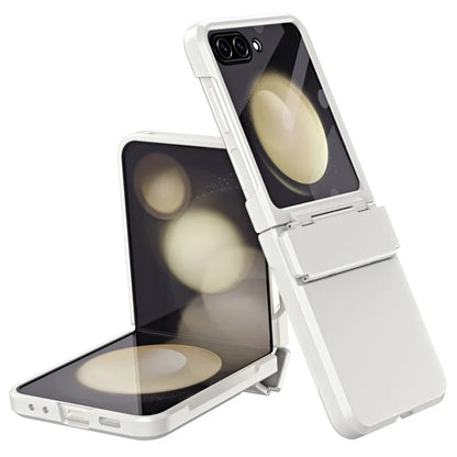 For Samsung Galaxy Z Flip5 5G Case Rubberized PC Hinge Protection Phone Cover with Rear Screen Protector