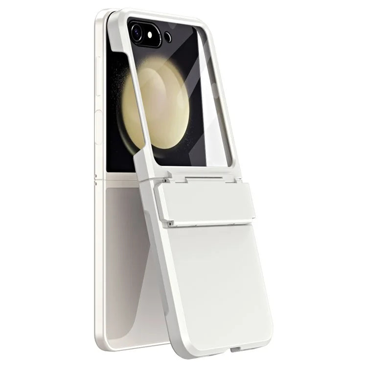 For Samsung Galaxy Z Flip5 5G Case Rubberized PC Hinge Protection Phone Cover with Rear Screen Protector