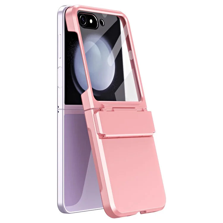 For Samsung Galaxy Z Flip5 5G Case Rubberized PC Hinge Protection Phone Cover with Rear Screen Protector