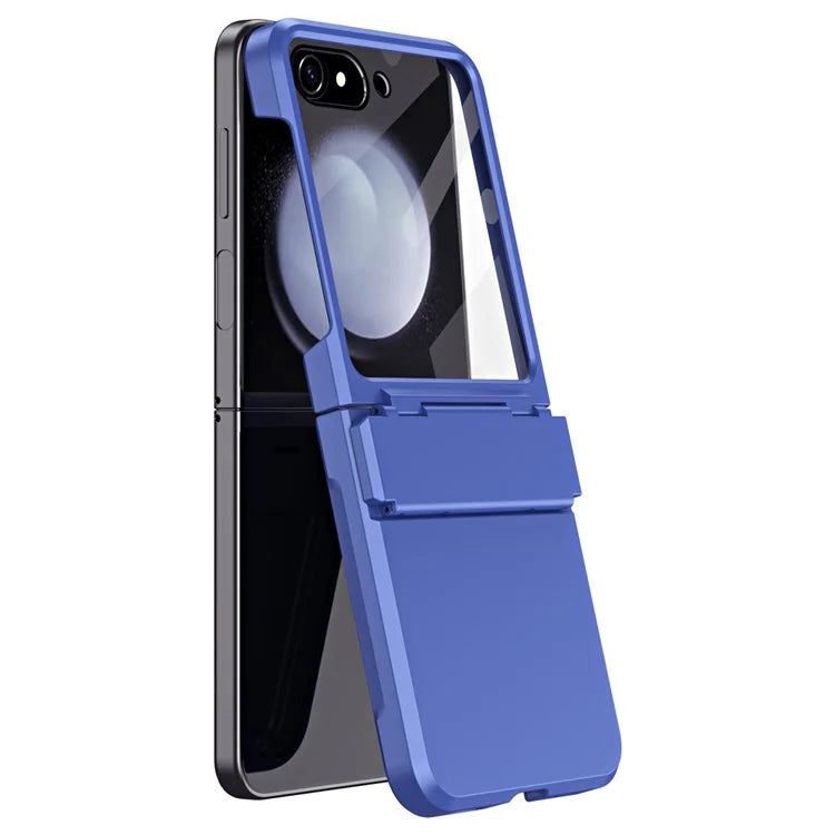 For Samsung Galaxy Z Flip5 5G Case Rubberized PC Hinge Protection Phone Cover with Rear Screen Protector