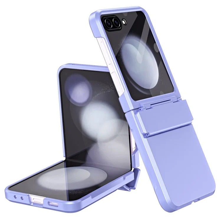 For Samsung Galaxy Z Flip5 5G Case Rubberized PC Hinge Protection Phone Cover with Rear Screen Protector