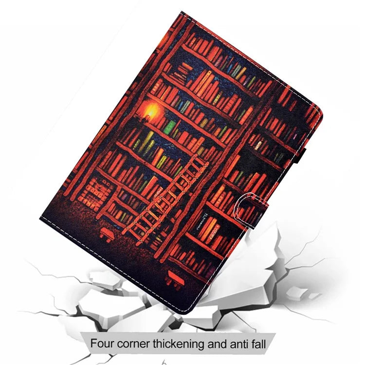 For Samsung Galaxy Tab A9+ PU Leather Case Pattern Printing Smart Tablet Cover with Pencil Holder