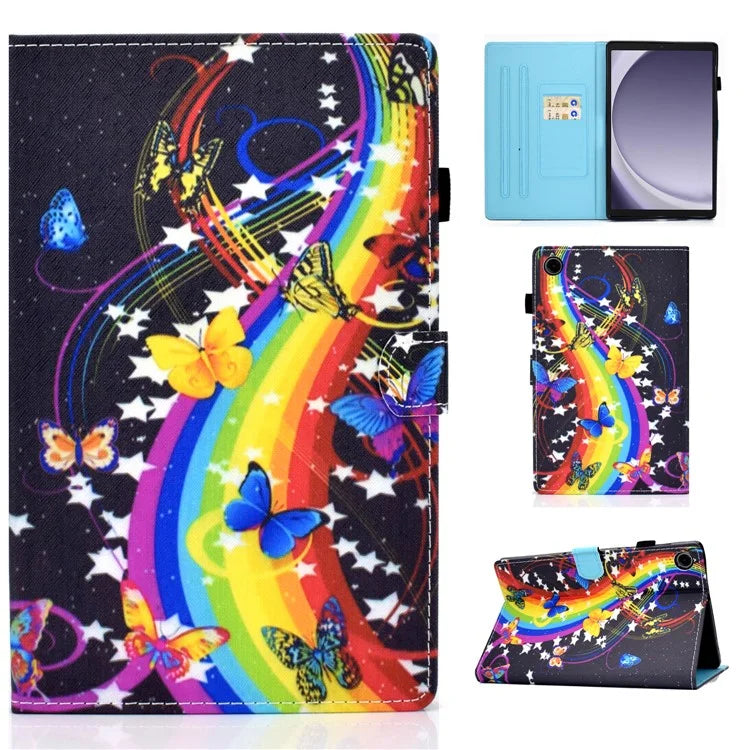 For Samsung Galaxy Tab A9+ PU Leather Case Pattern Printing Smart Tablet Cover with Pencil Holder