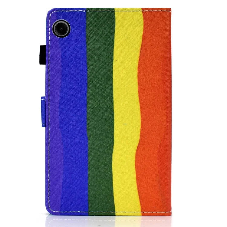 For Samsung Galaxy Tab A9+ PU Leather Case Pattern Printing Smart Tablet Cover with Pencil Holder