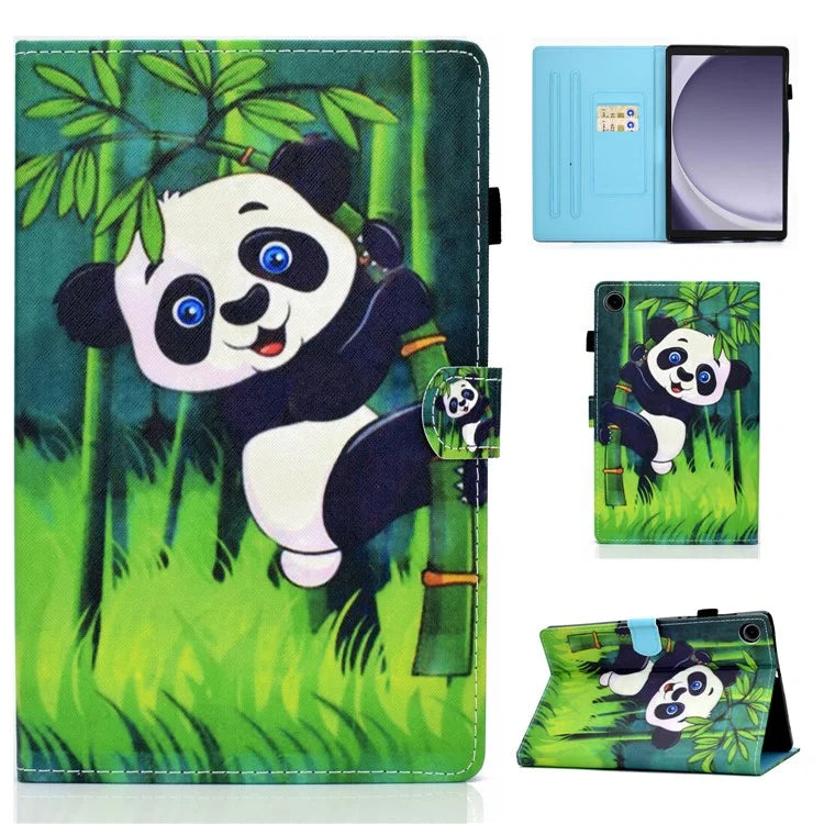 For Samsung Galaxy Tab A9+ PU Leather Case Pattern Printing Smart Tablet Cover with Pencil Holder