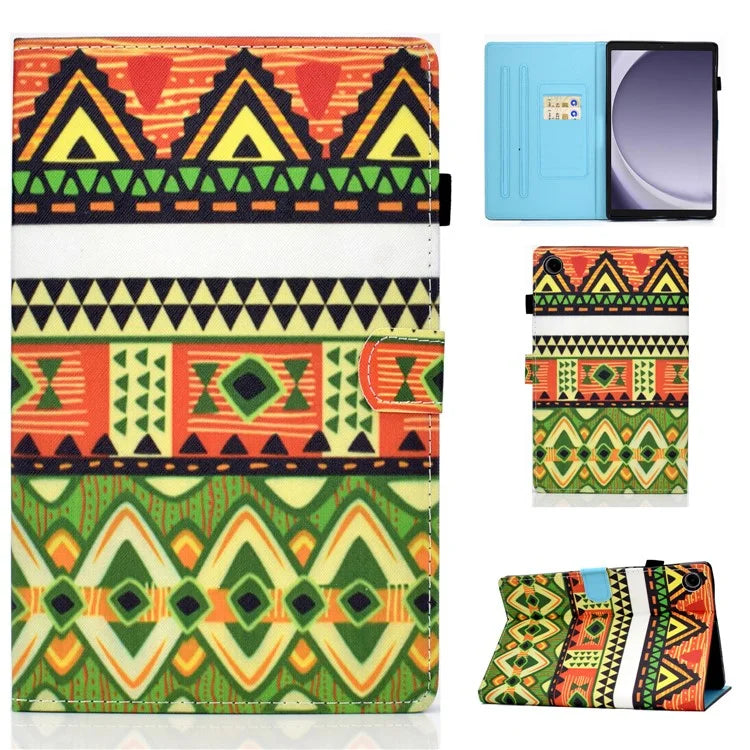 For Samsung Galaxy Tab A9+ PU Leather Case Pattern Printing Smart Tablet Cover with Pencil Holder