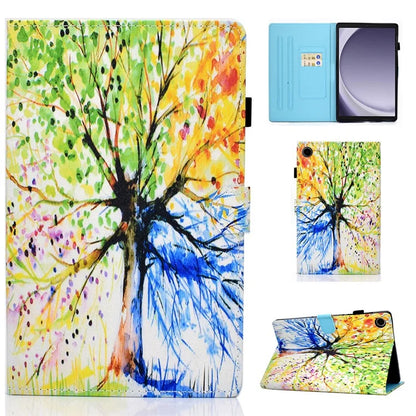 For Samsung Galaxy Tab A9+ PU Leather Case Pattern Printing Smart Tablet Cover with Pencil Holder