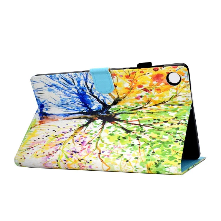 For Samsung Galaxy Tab A9+ PU Leather Case Pattern Printing Smart Tablet Cover with Pencil Holder