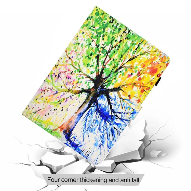 For Samsung Galaxy Tab A9+ PU Leather Case Pattern Printing Smart Tablet Cover with Pencil Holder